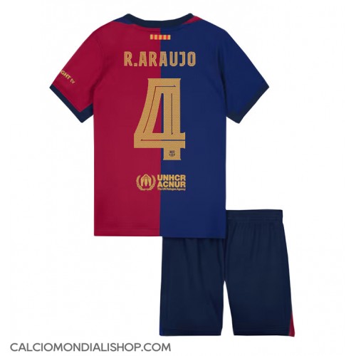 Maglie da calcio Barcelona Ronald Araujo #4 Prima Maglia Bambino 2024-25 Manica Corta (+ Pantaloni corti)